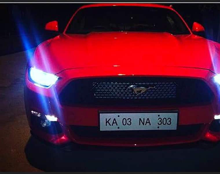 Karun Nair has a Ford Mustang and a special number plate