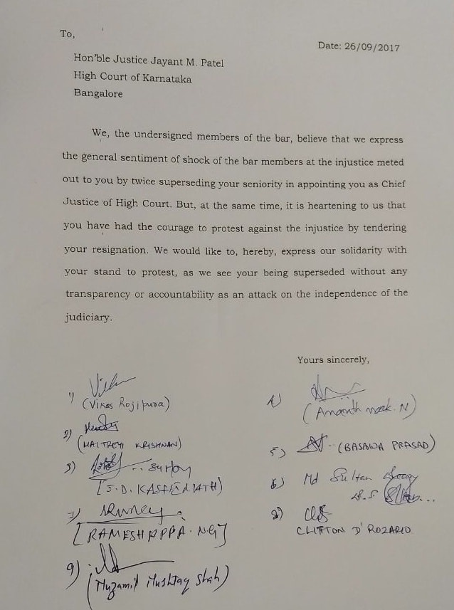 8 members of Karnataka HC express solidarity with Justice Jayant Patel over resignation