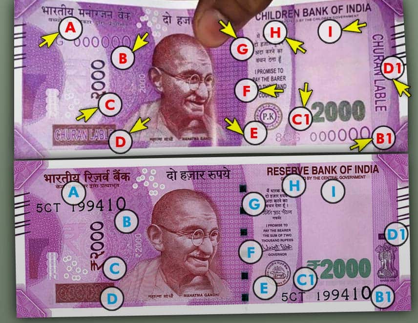 Fake 2000 notes by Children Bank of India dispensed from SBI ATM