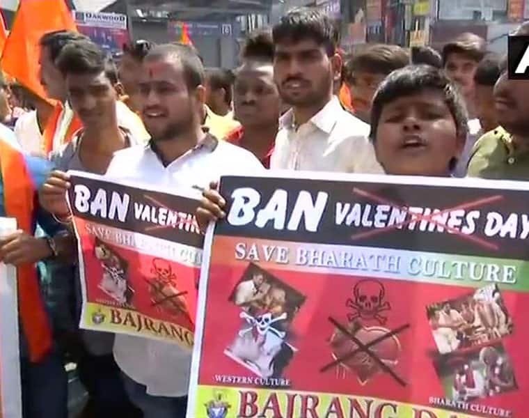 hindu organisation attack lovers in different states