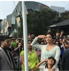 Aishwarya Rai Bachchan becomes first woman to hoist Indian flag at IFFM 2017