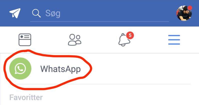WhatsApp button coming to Facebook app