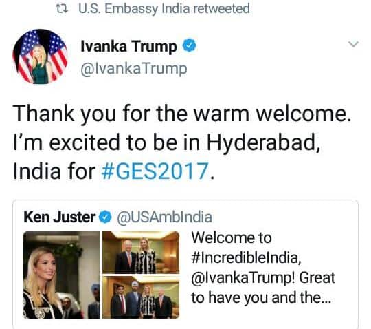 ivanka happy with his welcome