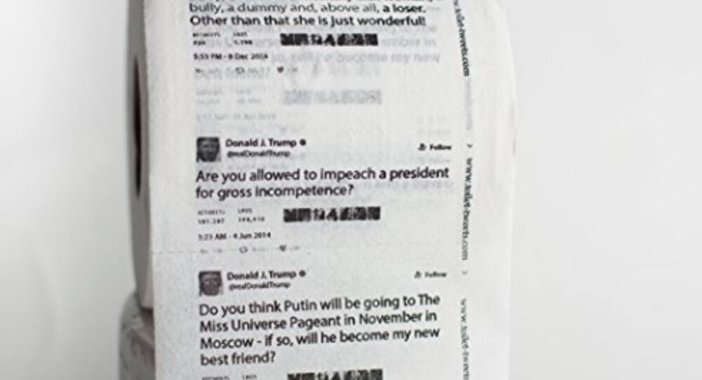Toilet paper with Donald trumps tweets appears on amazon