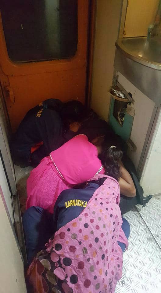 Karnataka women athletes forced to sleep near toilets on train