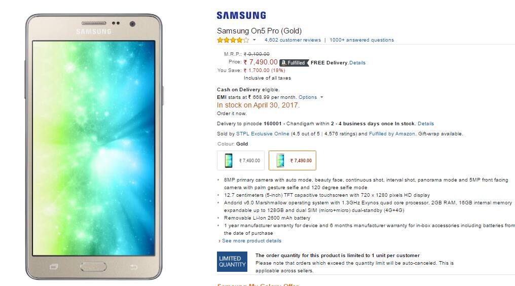 Samsung Galaxy On5 Pro On7 Pro now selling at discounted prices