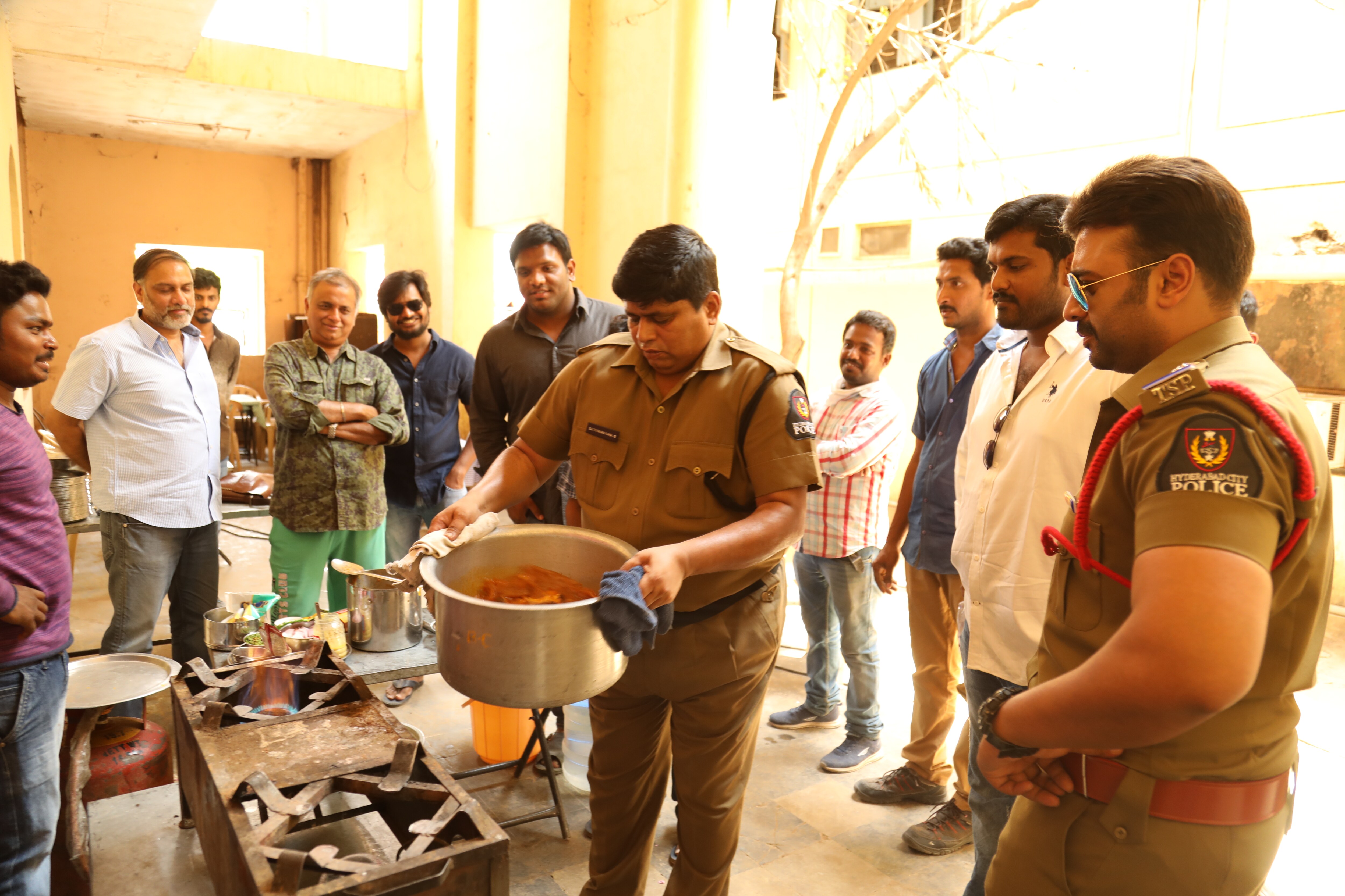 NARA ROHIT cooks fish curry on the sets of SHAMANTAKAMANI