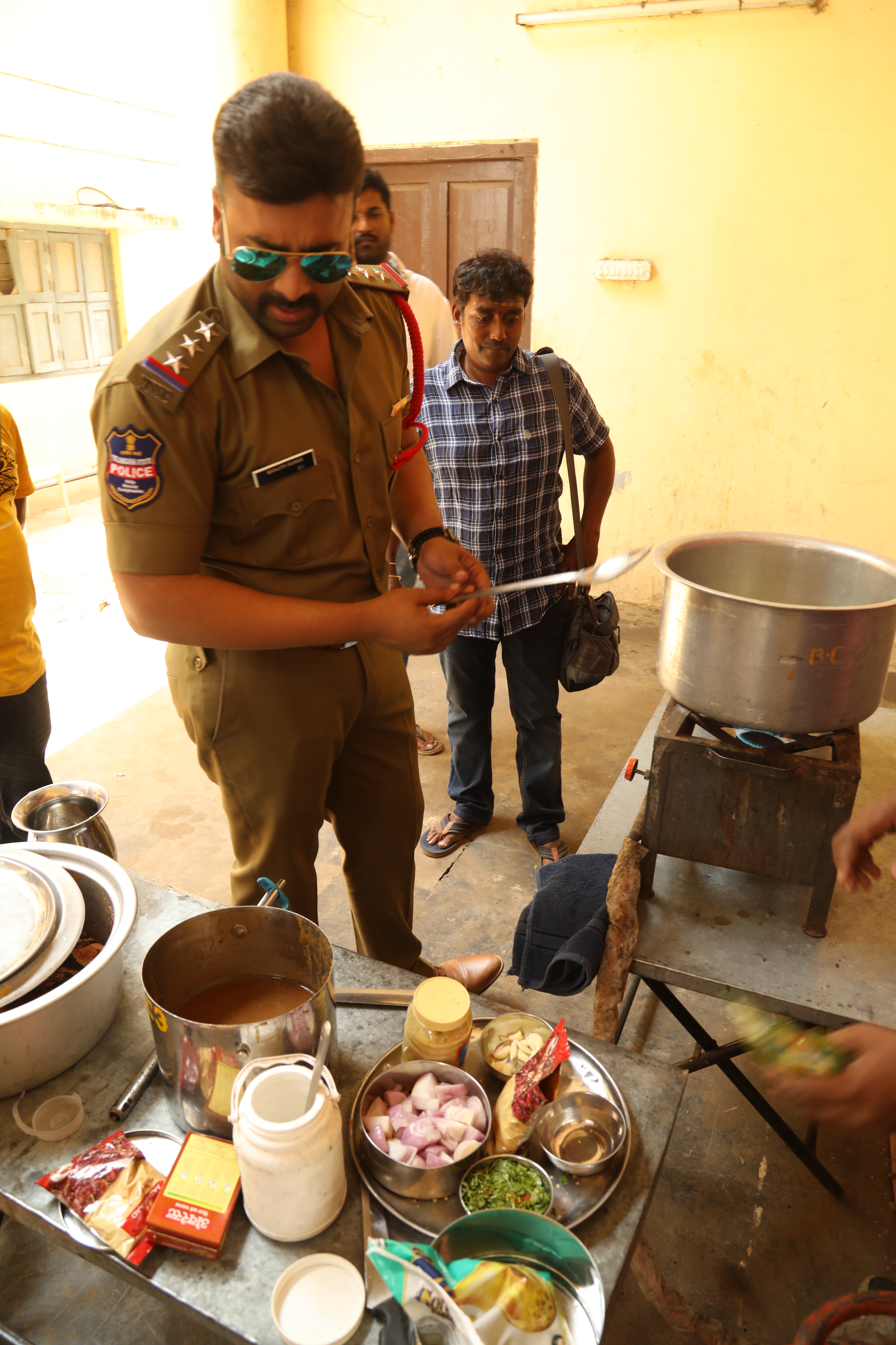 NARA ROHIT cooks fish curry on the sets of SHAMANTAKAMANI
