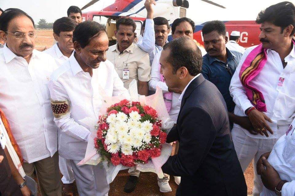 కాకతీయ టెక్స్ టైల్స్ పార్క్ శంకుస్థాపన కార్యక్రమంలో కేసీఆర్