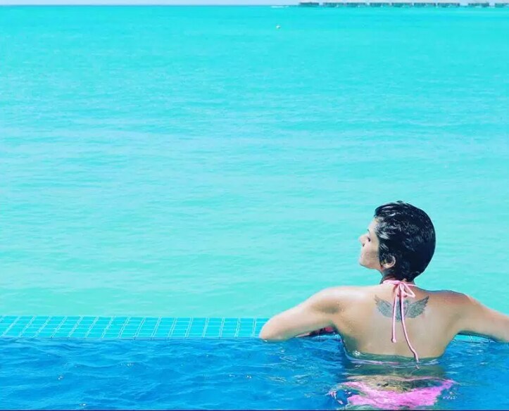 Mandira Bedi explores beaches of Maldives with husband Raj Kaushal and son Vir, see pics