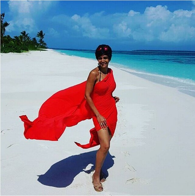 Mandira Bedi explores beaches of Maldives with husband Raj Kaushal and son Vir, see pics
