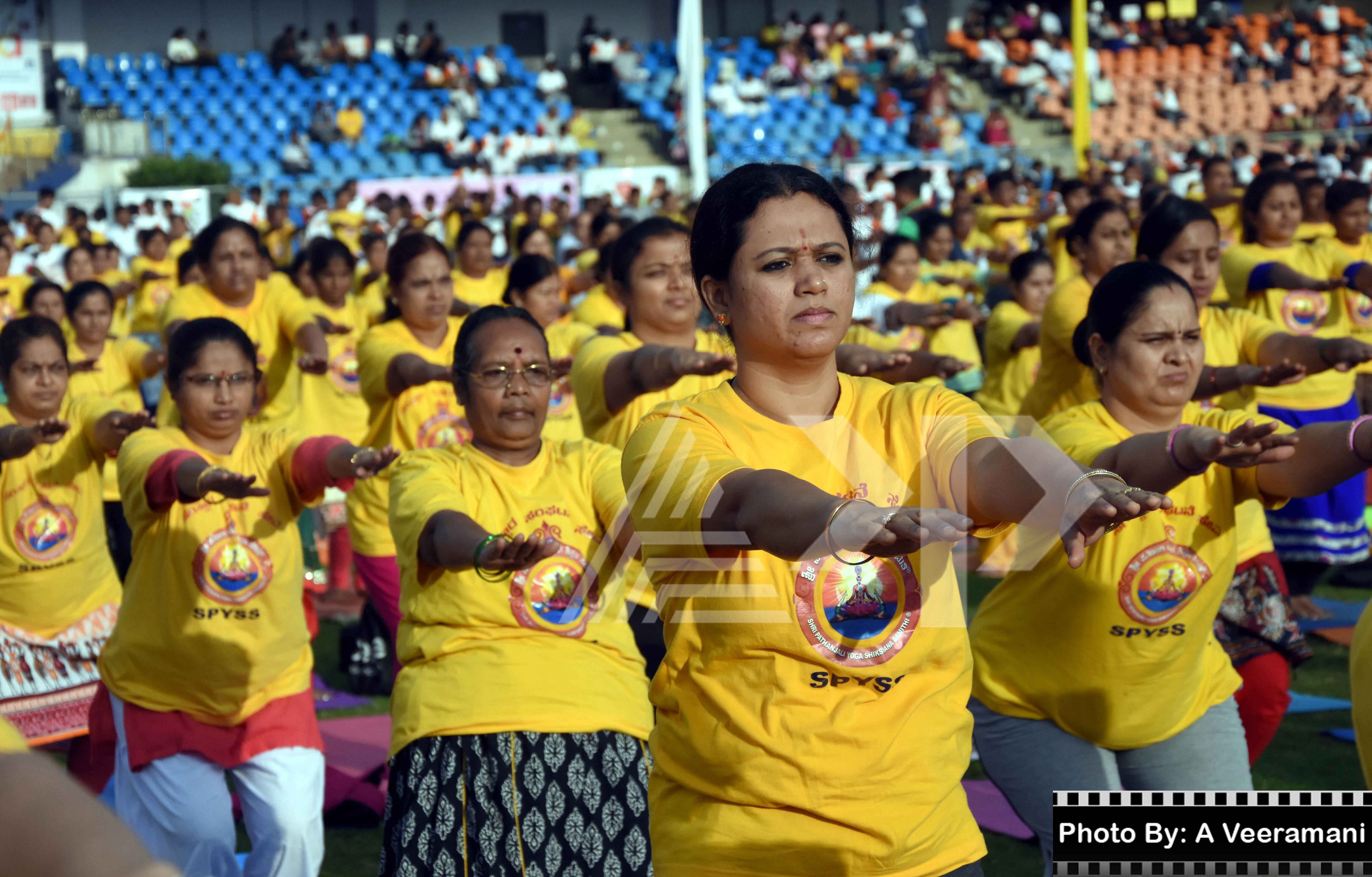 This is how international yoga day looks in camera