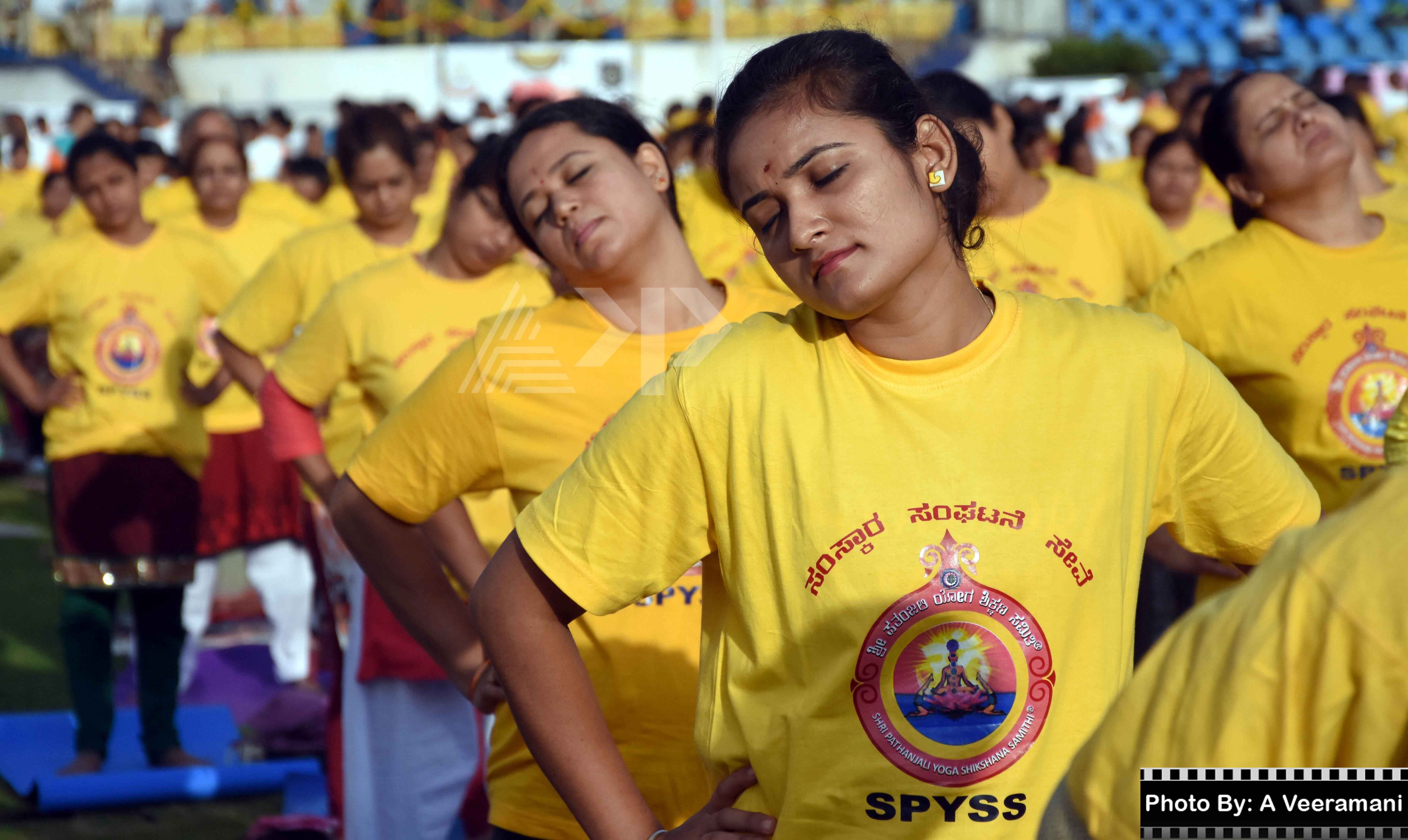 This is how international yoga day looks in camera