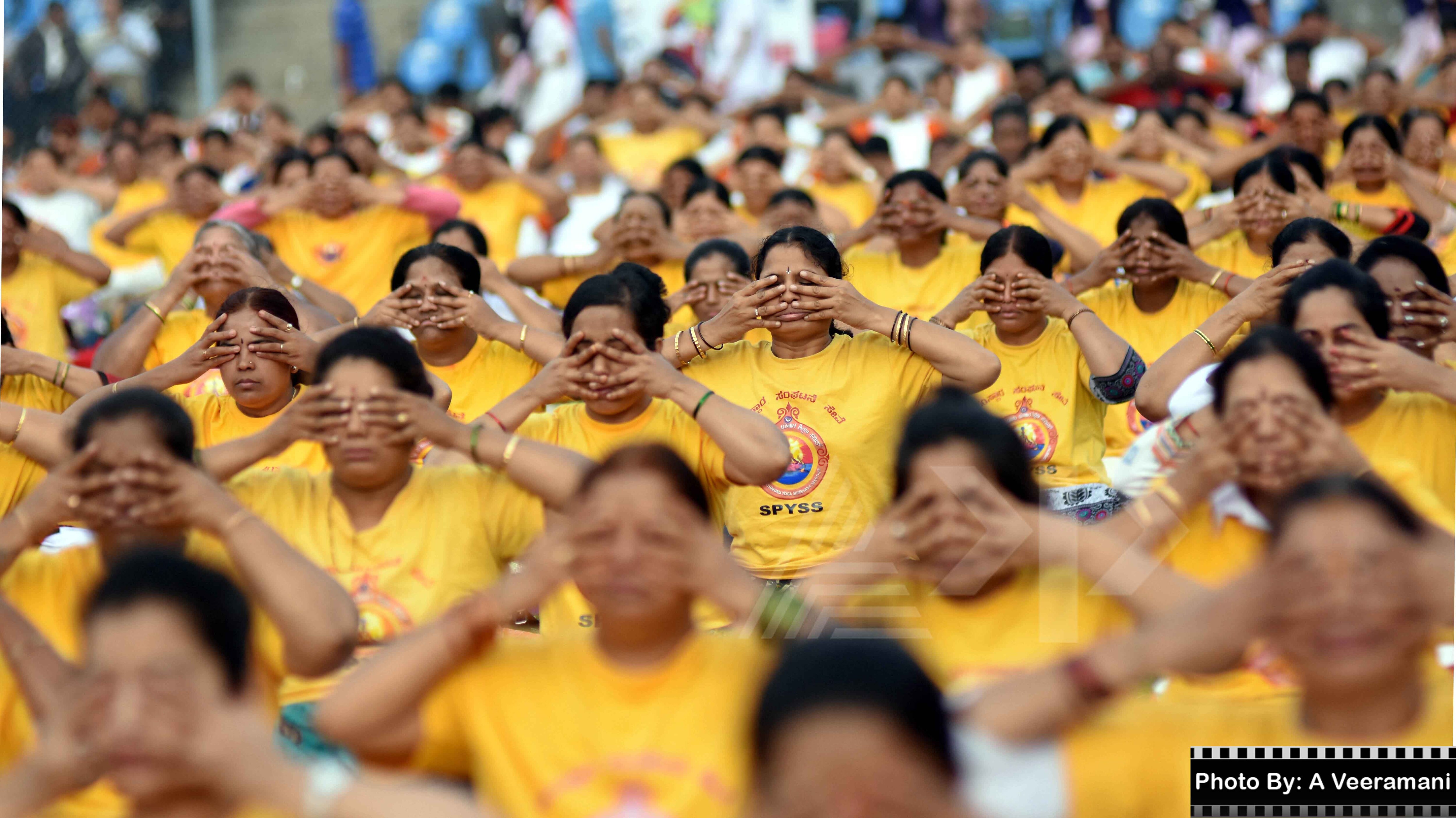 This is how international yoga day looks in camera