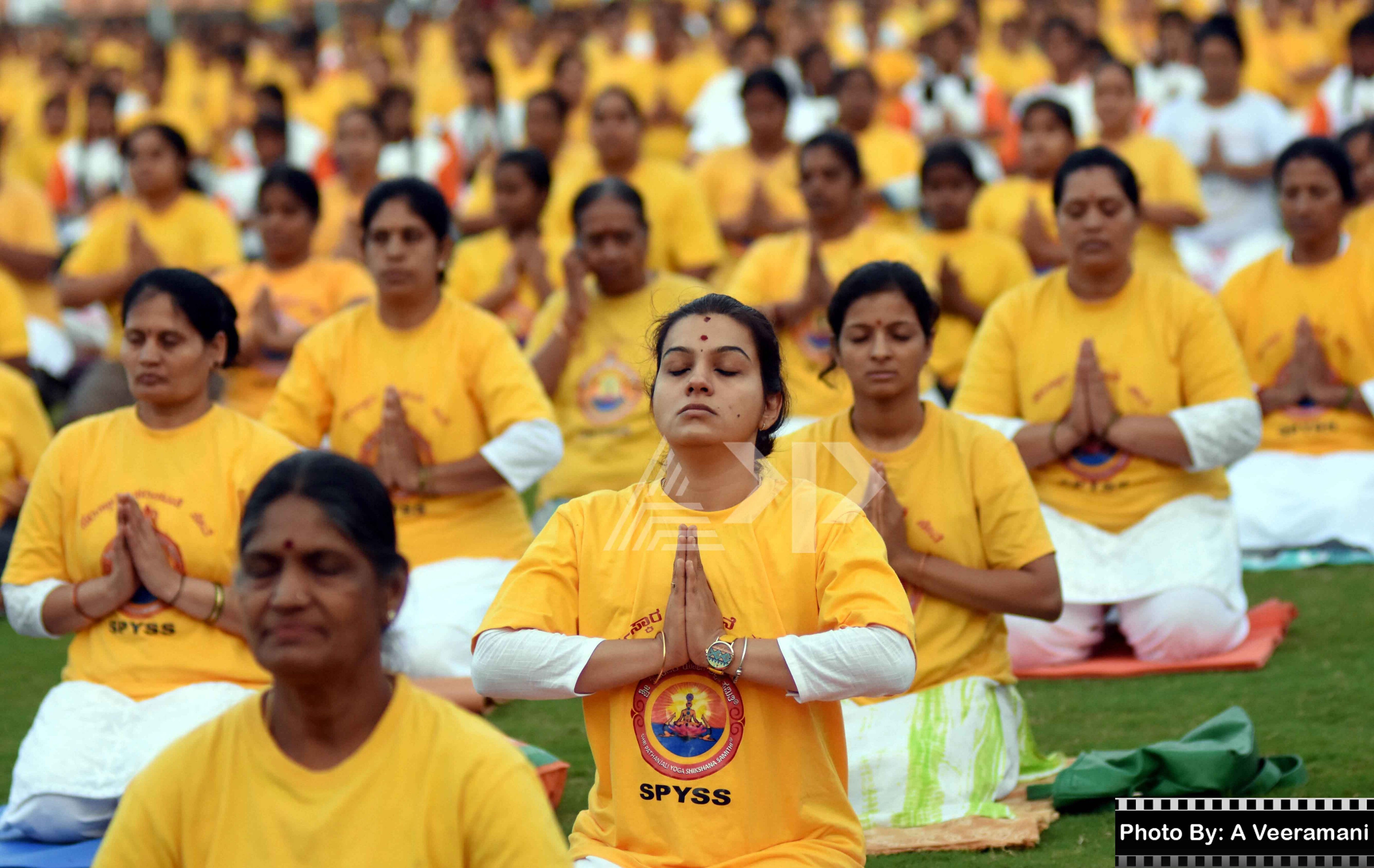 This is how international yoga day looks in camera