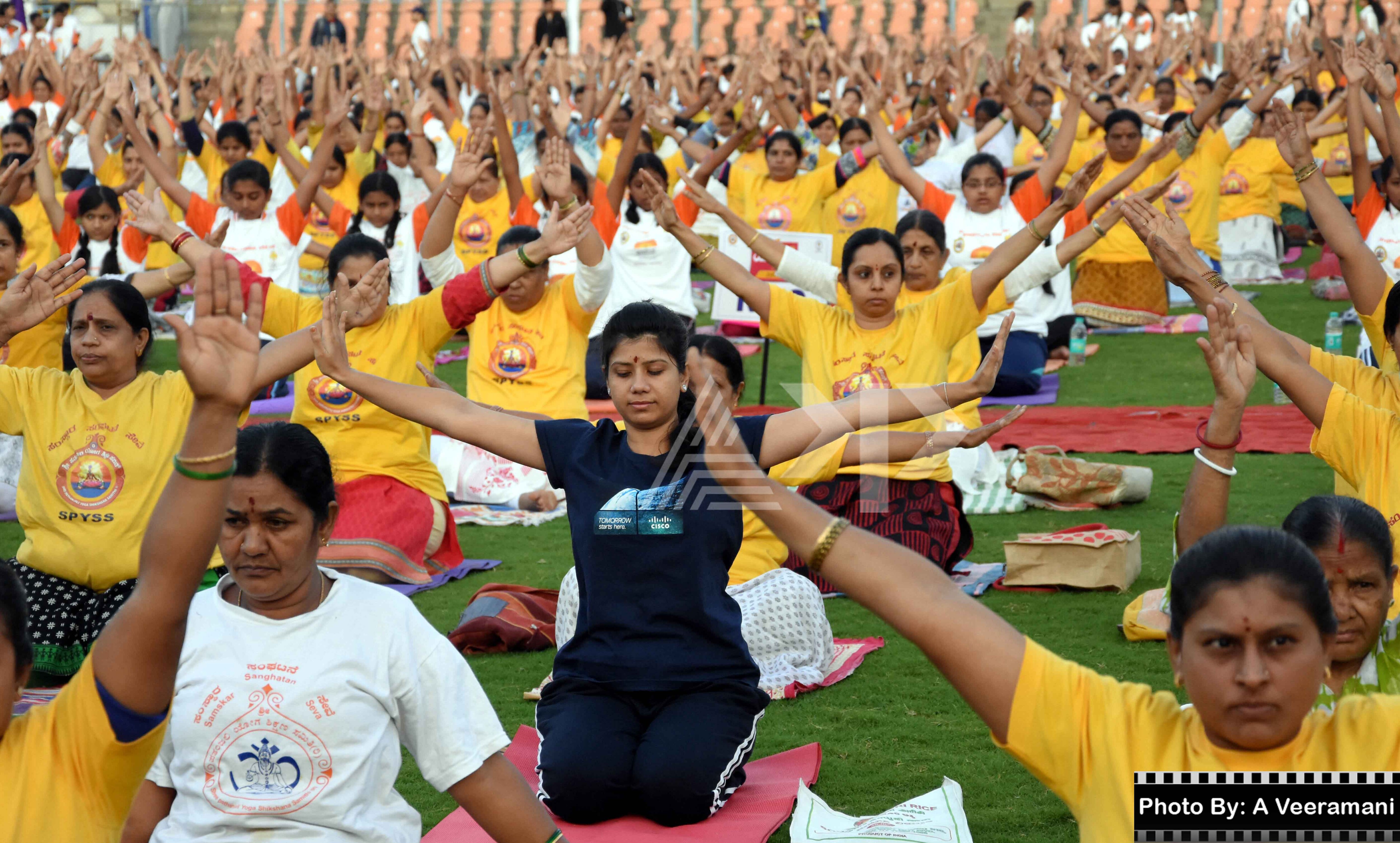 This is how international yoga day looks in camera