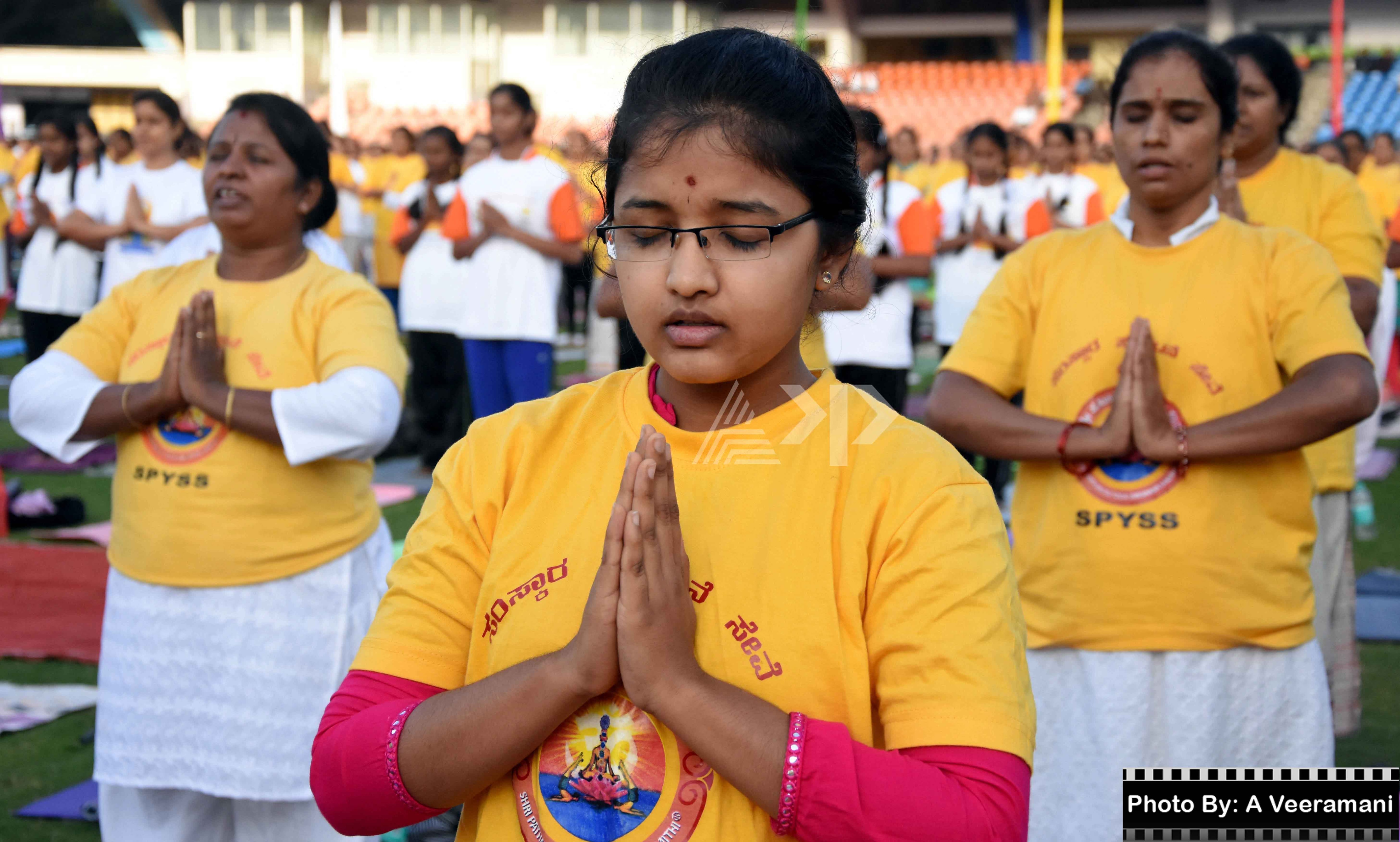 This is how international yoga day looks in camera