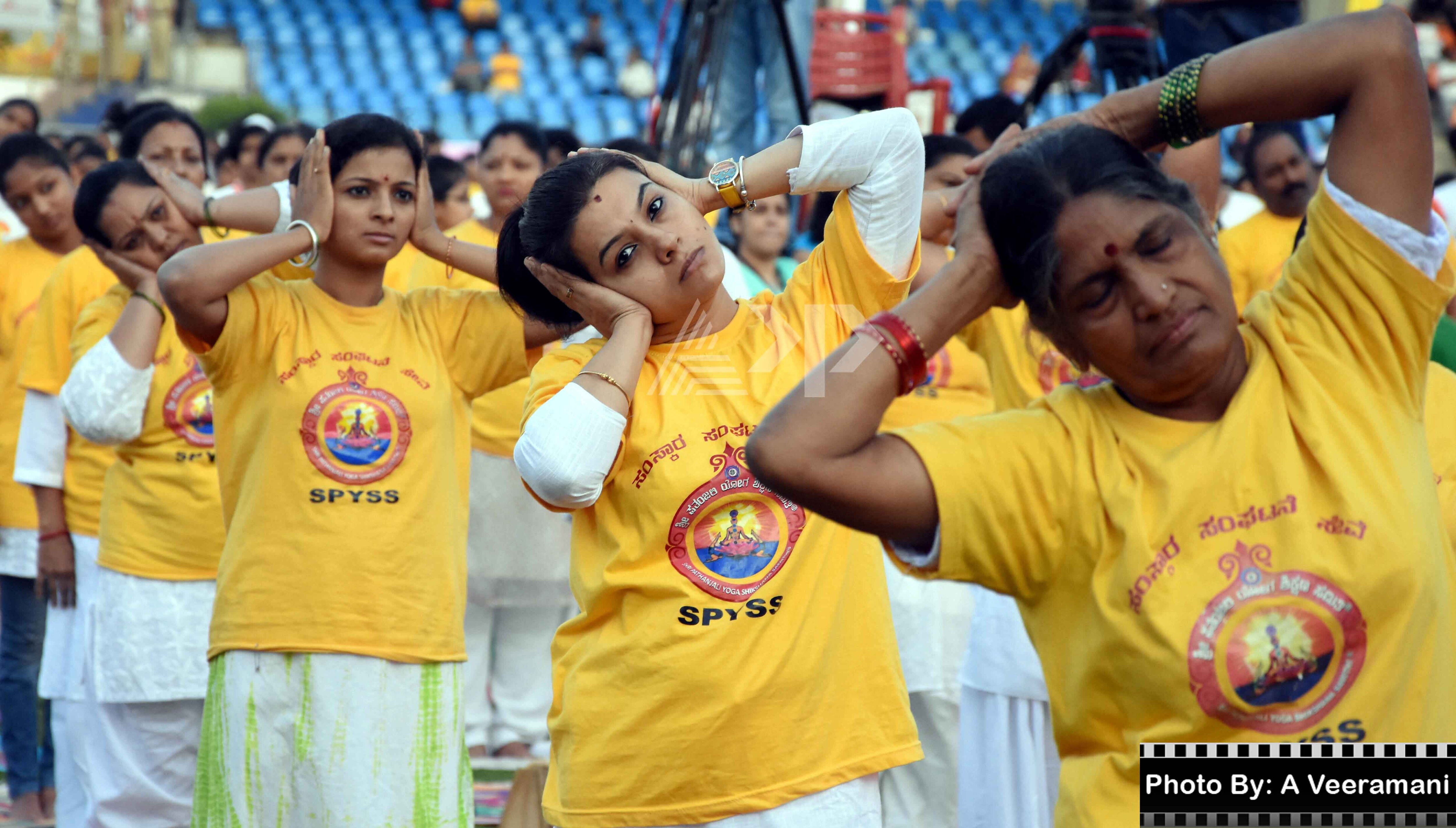This is how international yoga day looks in camera