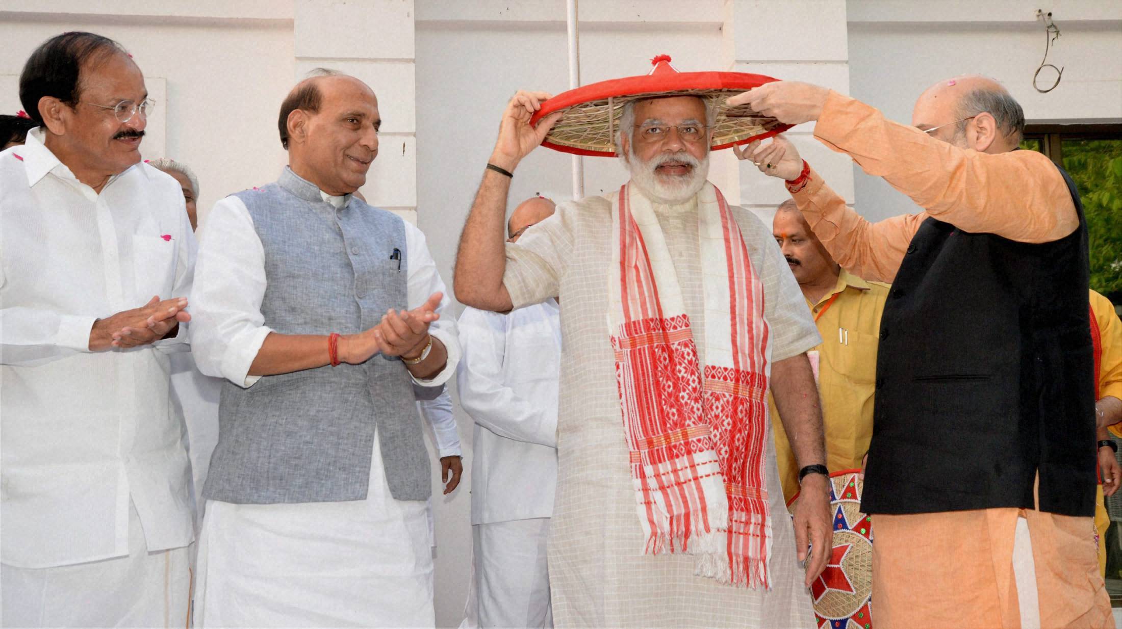 Modi celebrates almost Congress-mukt Bharat
