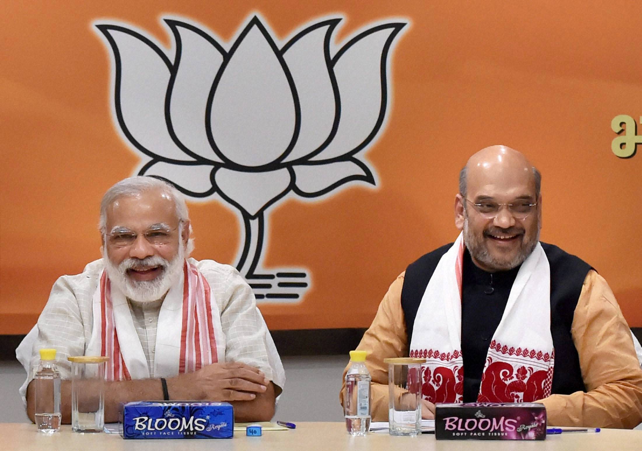 Modi celebrates almost Congress-mukt Bharat