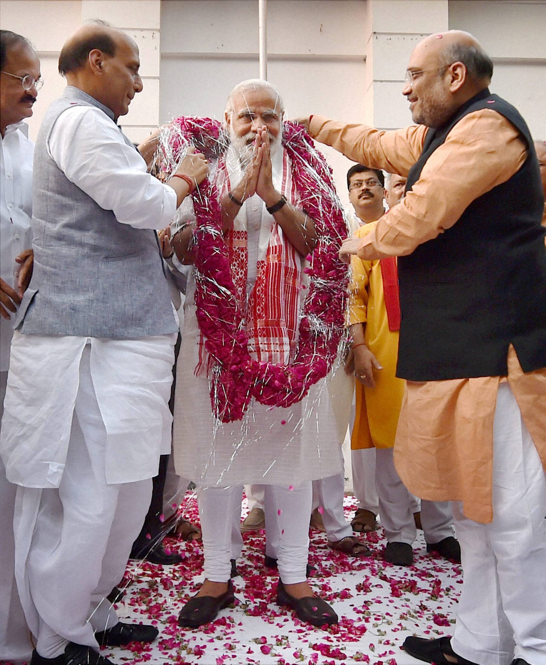 Modi celebrates almost Congress-mukt Bharat