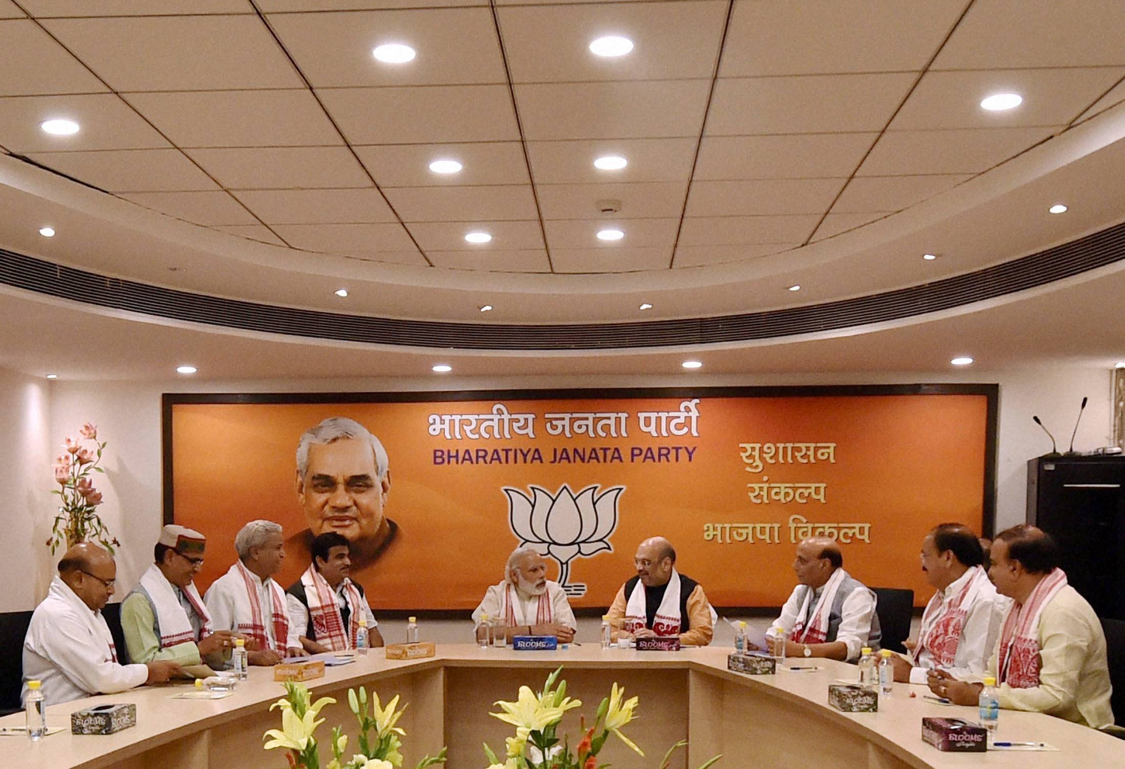 Modi celebrates almost Congress-mukt Bharat