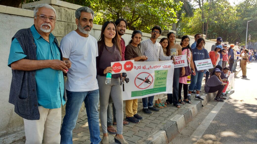 In pics Bengaluru protests against steel flyover