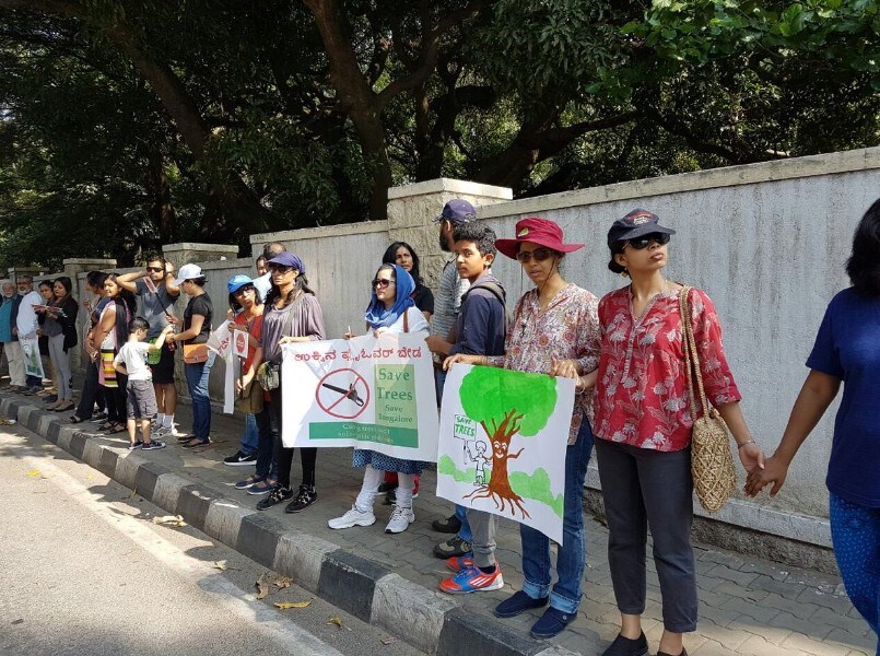 In pics Bengaluru protests against steel flyover