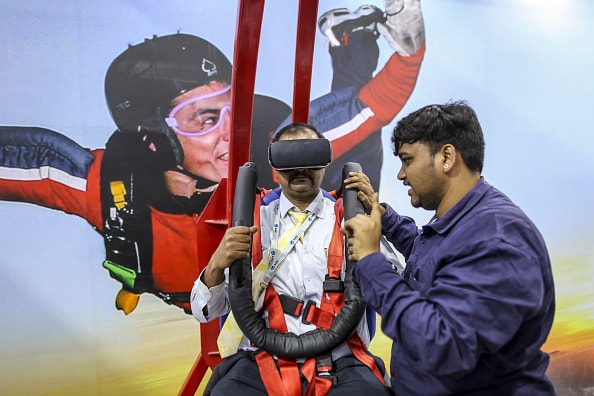 In Pics Virtual reality grabs the limelight at the Aero India 2017