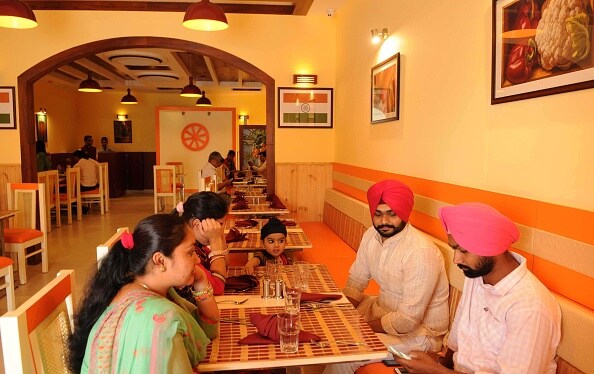Inside Postik that serves food made from Patanjali products