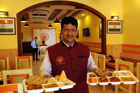 Inside Postik that serves food made from Patanjali products