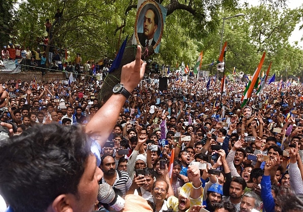 Saharanpur violence Bhim Army chief addresses supporters at Jantar Mantar