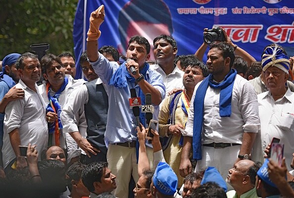 Saharanpur violence Bhim Army chief addresses supporters at Jantar Mantar