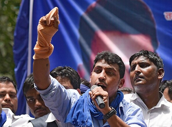 Saharanpur violence Bhim Army chief addresses supporters at Jantar Mantar