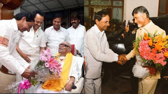 Telangana CM KCR dines with 'brother' Stalin, calls Andhra CM Chandrababu Naidu a 'friend', what's cooking? Telangana CM KCR dines with 'brother' Stalin, calls Andhra CM Chandrababu Naidu a 'friend', what's cooking?