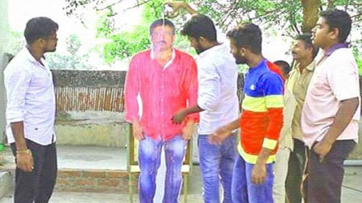 'Palabhishekam' performed to Ram gopal varma 's portrait 'Palabhishekam' performed to Ram gopal varma 's portrait