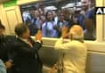 Pm arrives Noida in metro with South Korean president