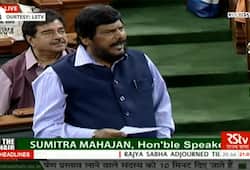 Ramdas Athawale moment in Lok Sabha