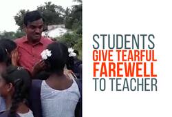 Telangana: Students give tearful farewell to teacher after refusing to accept his transfer