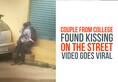 Couple from college bunk classes and go on a kissing spree on street, video goes viral