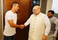 Amit Shah meets Mahendra Singh Dhoni in Delhi