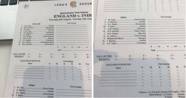 India vs England 2018 Indian playing XI for the second Test leaked