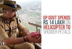 UP police BJP Rs 14 lakh chopper  rose petals
