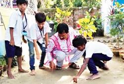 Murshidabad Bengal headmaster teacher marbles children school students