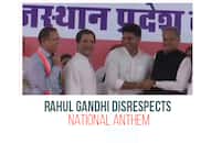 Rahul Gandhi jokes National Anthem sung Rajasthan Congress Video