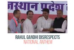 Rahul Gandhi jokes National Anthem sung Rajasthan Congress Video
