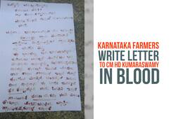 Karnataka: Farmers write letter to CM HD Kumaraswamy in blood