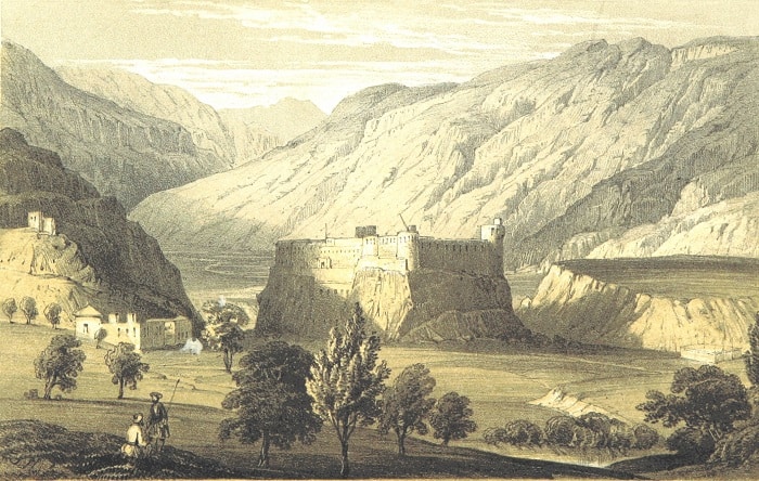 Skardu Fort (1852 image) which housed Thapa's garrison