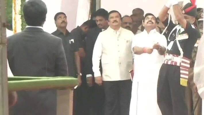 Tamil Nadu Chief Minister Edappadi K. Palaniswami unfurls the tricolour