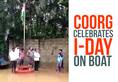 Independence Day Floods Coorg celebrating boat Karnataka Cauvery river video